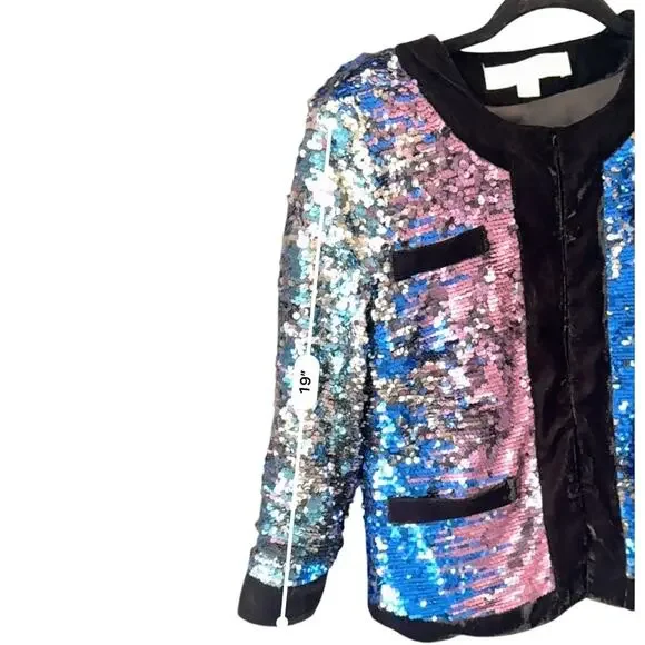 Boston Proper Vintage Sequin Mermaid Jacket sz S - Picture 5 of 9